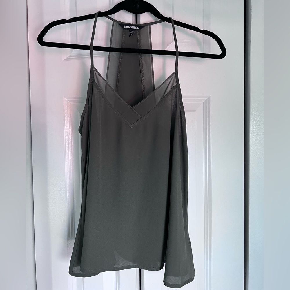 Express flowy green chiffon tank XS